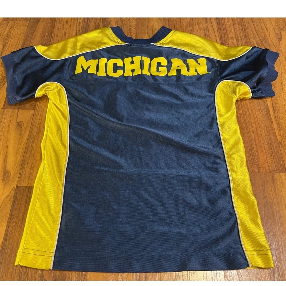 Starter Michigan Wolverines Jersey Navy Blue Maize Yellow Kids Small S V-Neck